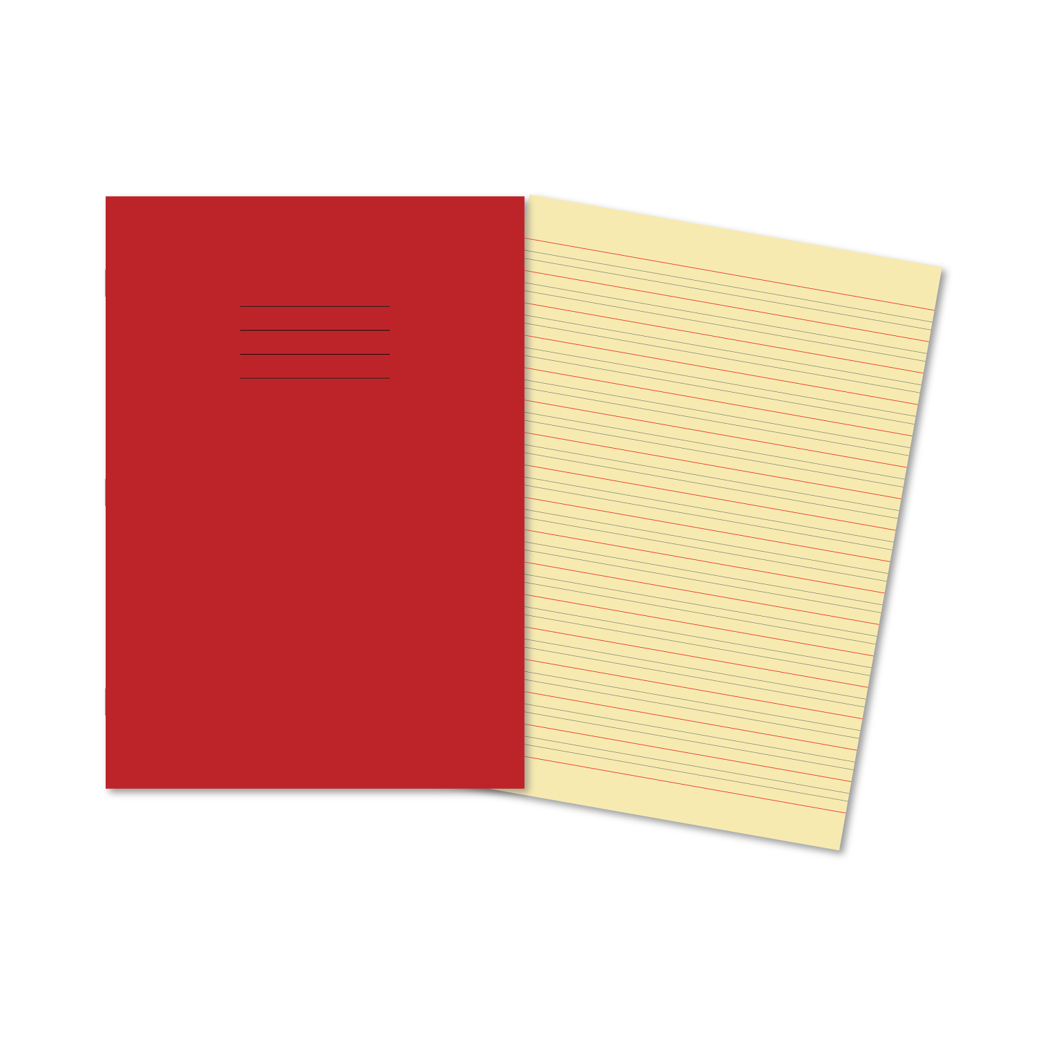 Handwriting Exercise Books Cream Pages A4 80 Pages Red & Black 4mm / 16mm Ruling Red Covers