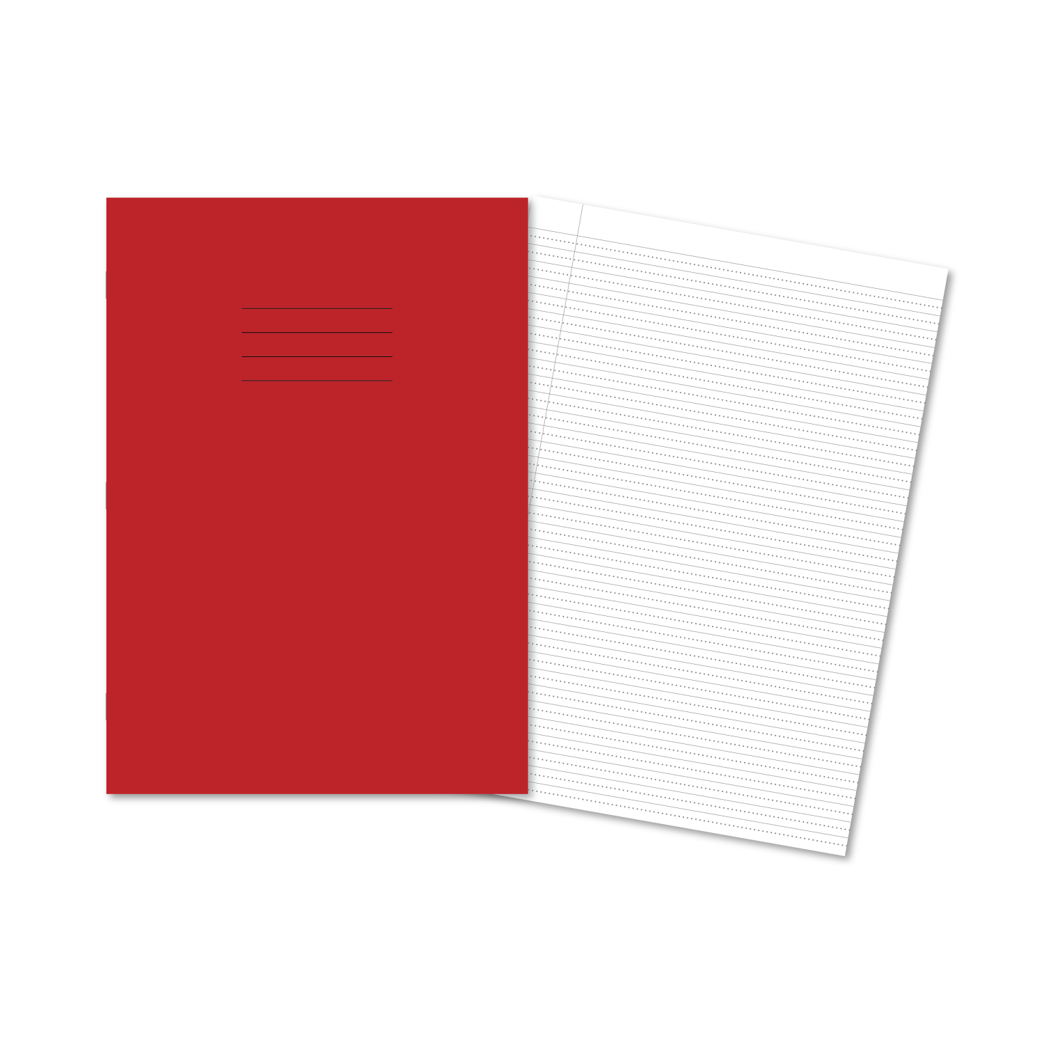 Exercise Books A4 80 Pages Handwriting Ruling 4mm Single Dotted Line Red Covers