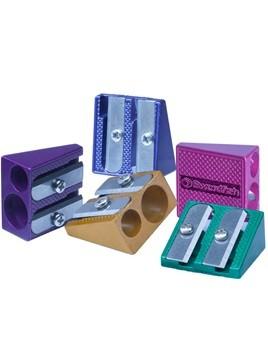 Swordfish Coloured Metal Double Hole Pencil Sharpener Assorted Colours