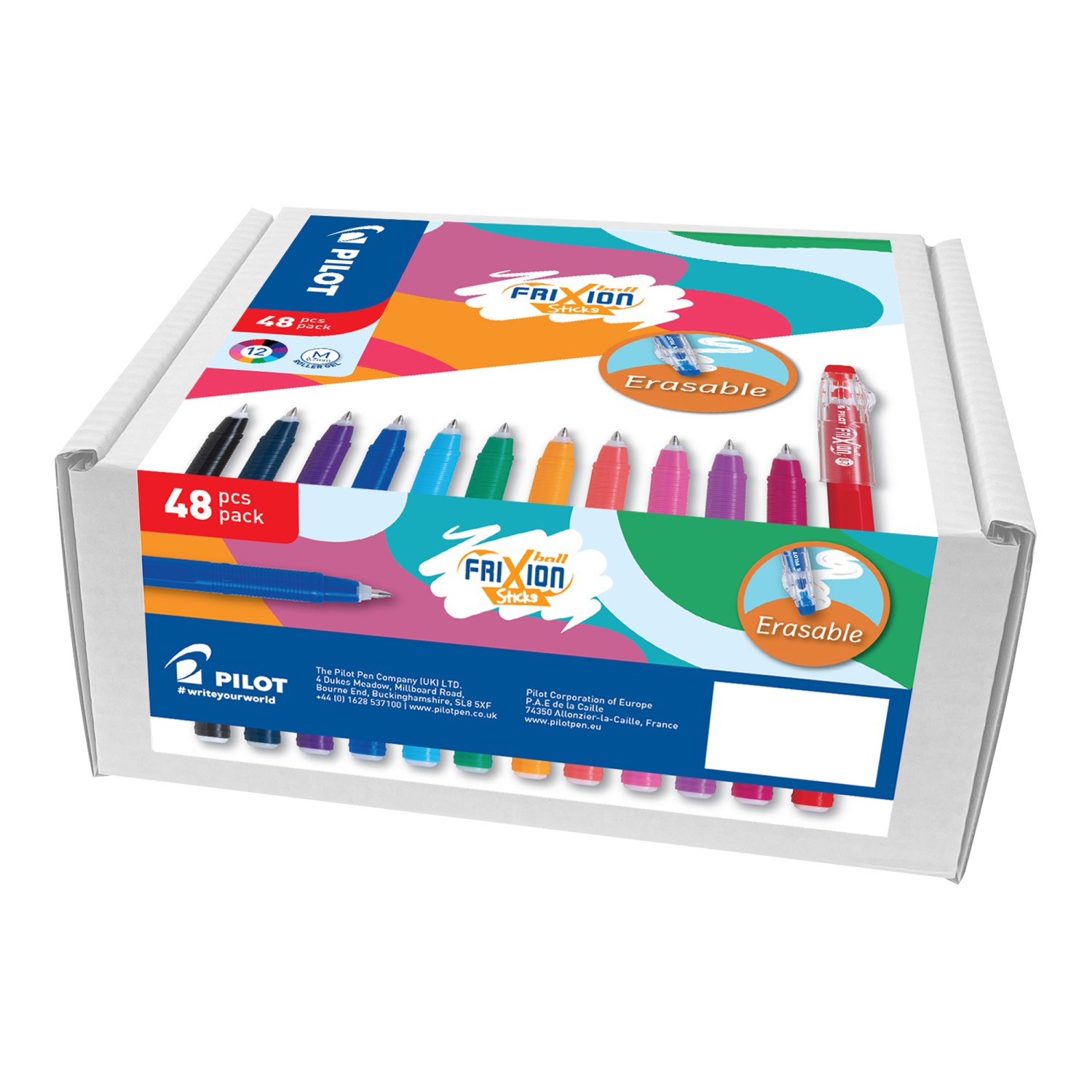 Classpack Pilot Frixion Ball Stick Pens Assorted Colours 5012052061880