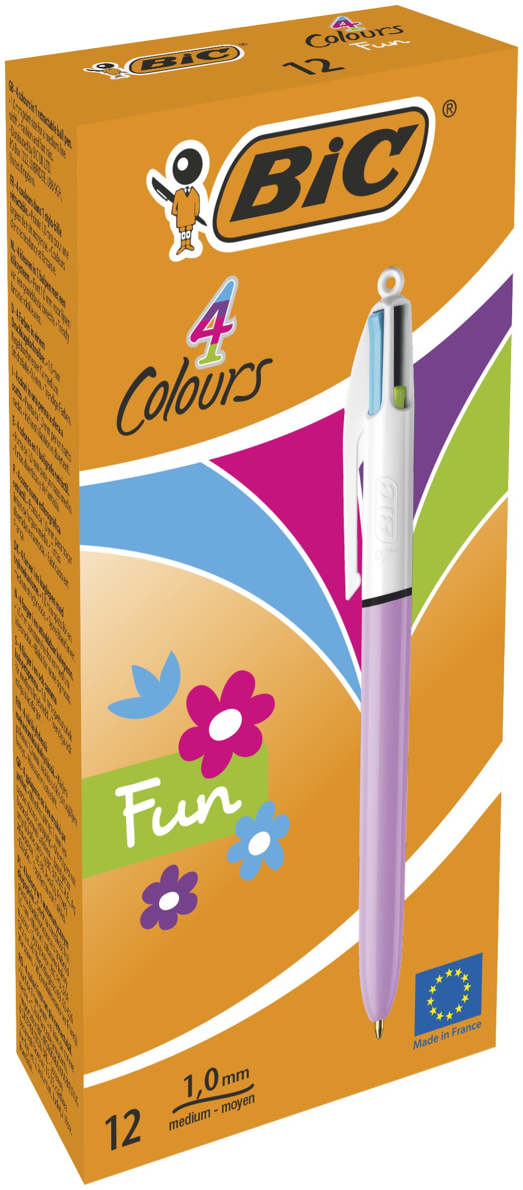 BIC 4 Colour Ballpoint Pen Fun Purple