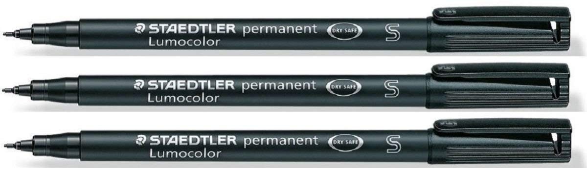 Staedtler Black Lumocolour OHP Fine Permanent Pens PK10