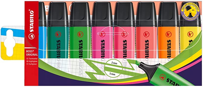 Stabilo Boss Highlighters Assorted Wallet 8s 708