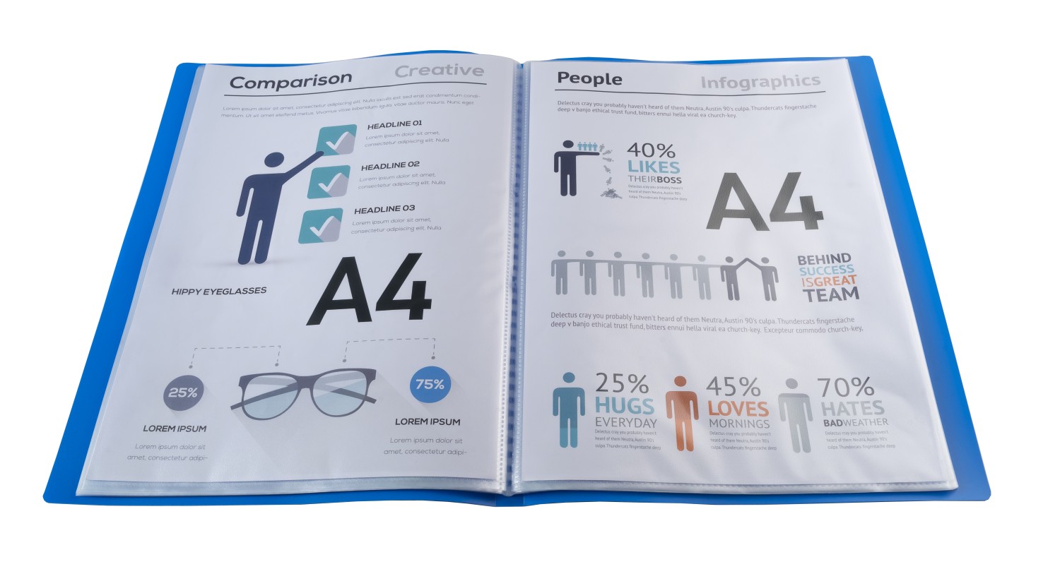 Display Books A4 40 Pockets Blue