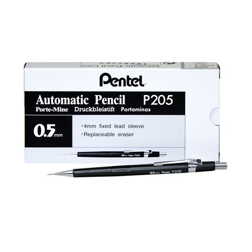 Pentel P200 Automatic Pencil Medium 0.7mm Black Barrel P205-A