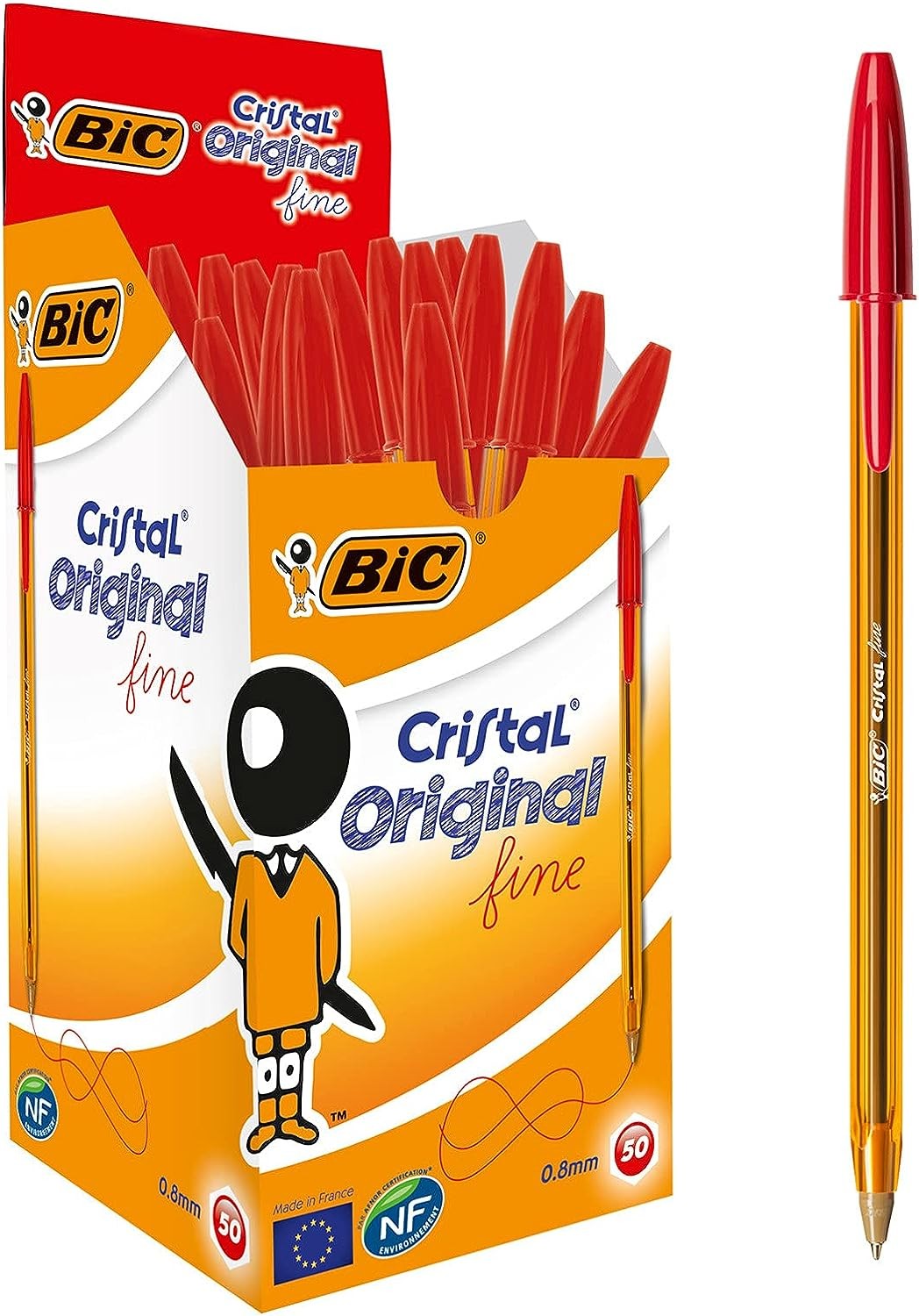 Bic Cristal Ballpoint Pens Fine Point Red