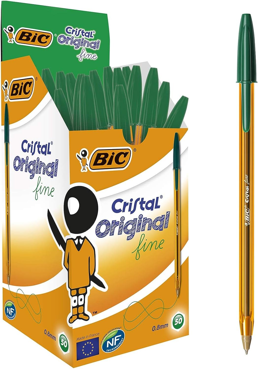 Bic Cristal Ballpoint Pens Fine Point Green