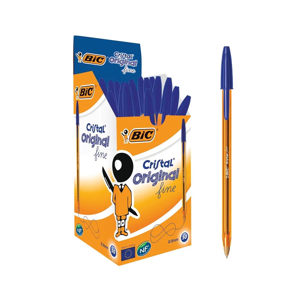 Bic Cristal Ballpoint Pens Fine Point Blue