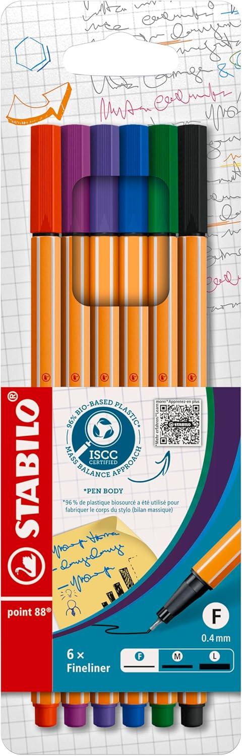 Stabilo Point 88 Fineliner Pens Assorted Colours