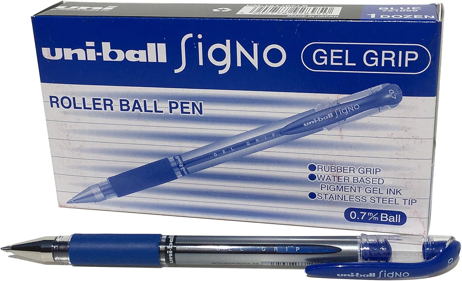 Uniball Signo Gel UM-151 Grip Rollerball Pens Blue 751099000