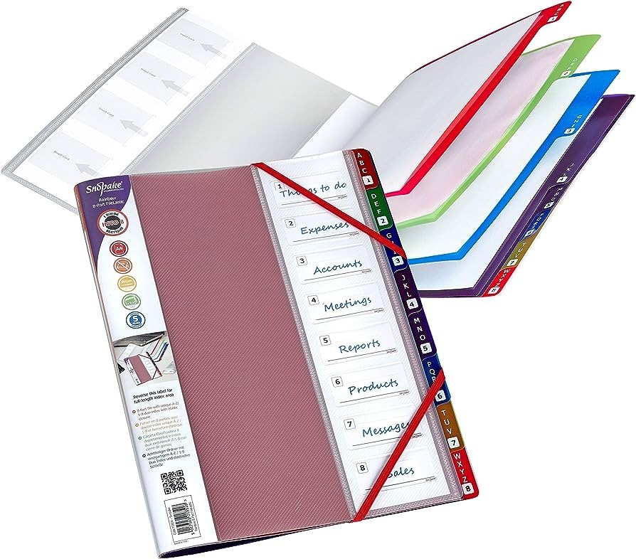 Fusion Rainbow Twin File A4 Clear With Coloured Dividers