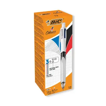 Bic 4 Colour Multifunction Pen 3 Ballpoint Pnes And 1 Mechanical Pencil