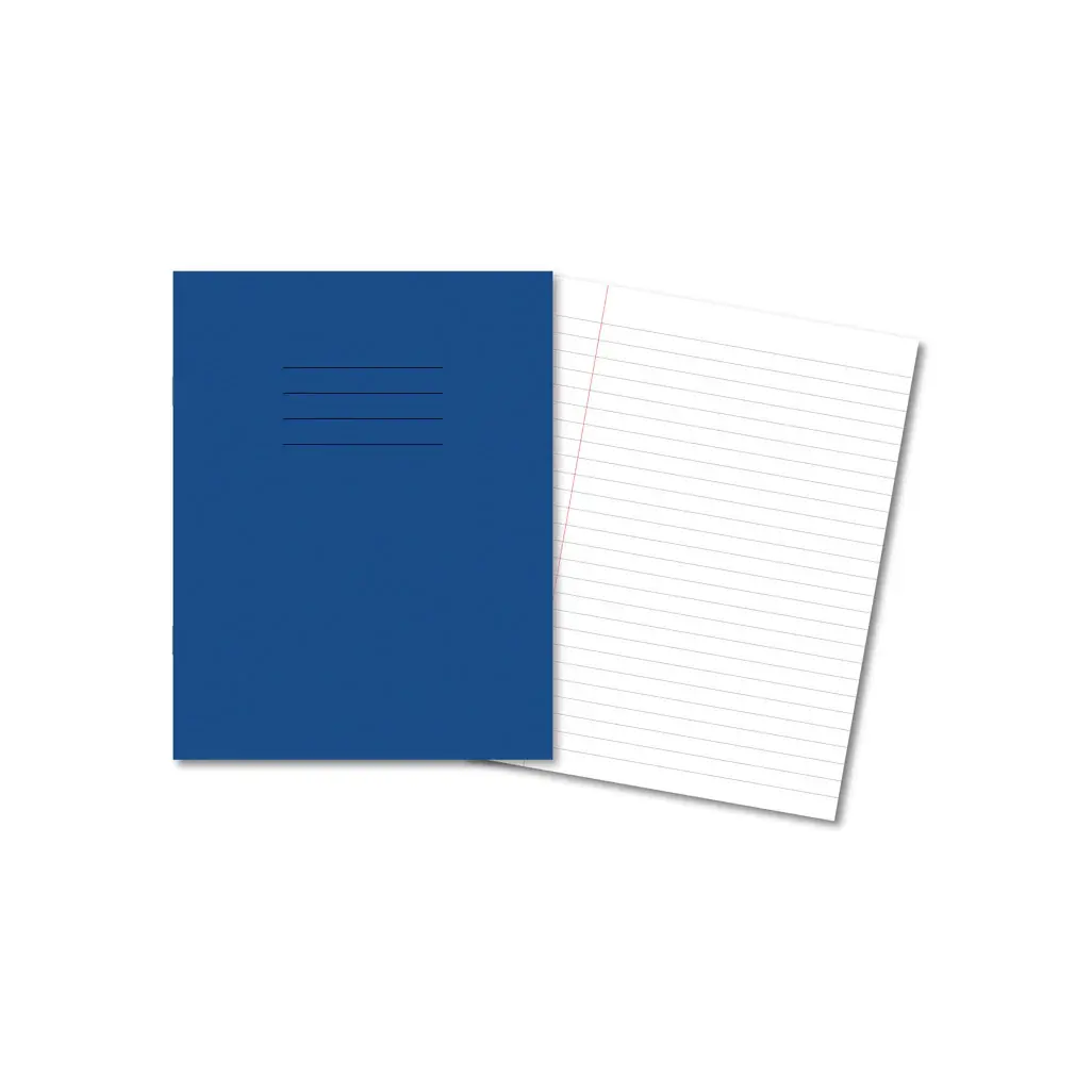 DARK BLUE Exercise Books 9 x 7 48 Pages 8mm Feint & Margin