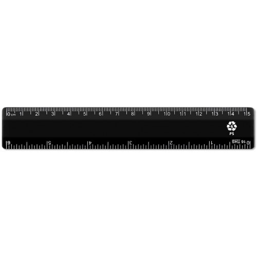 BLACK Recycled Coloured Ruler 6" /15cm