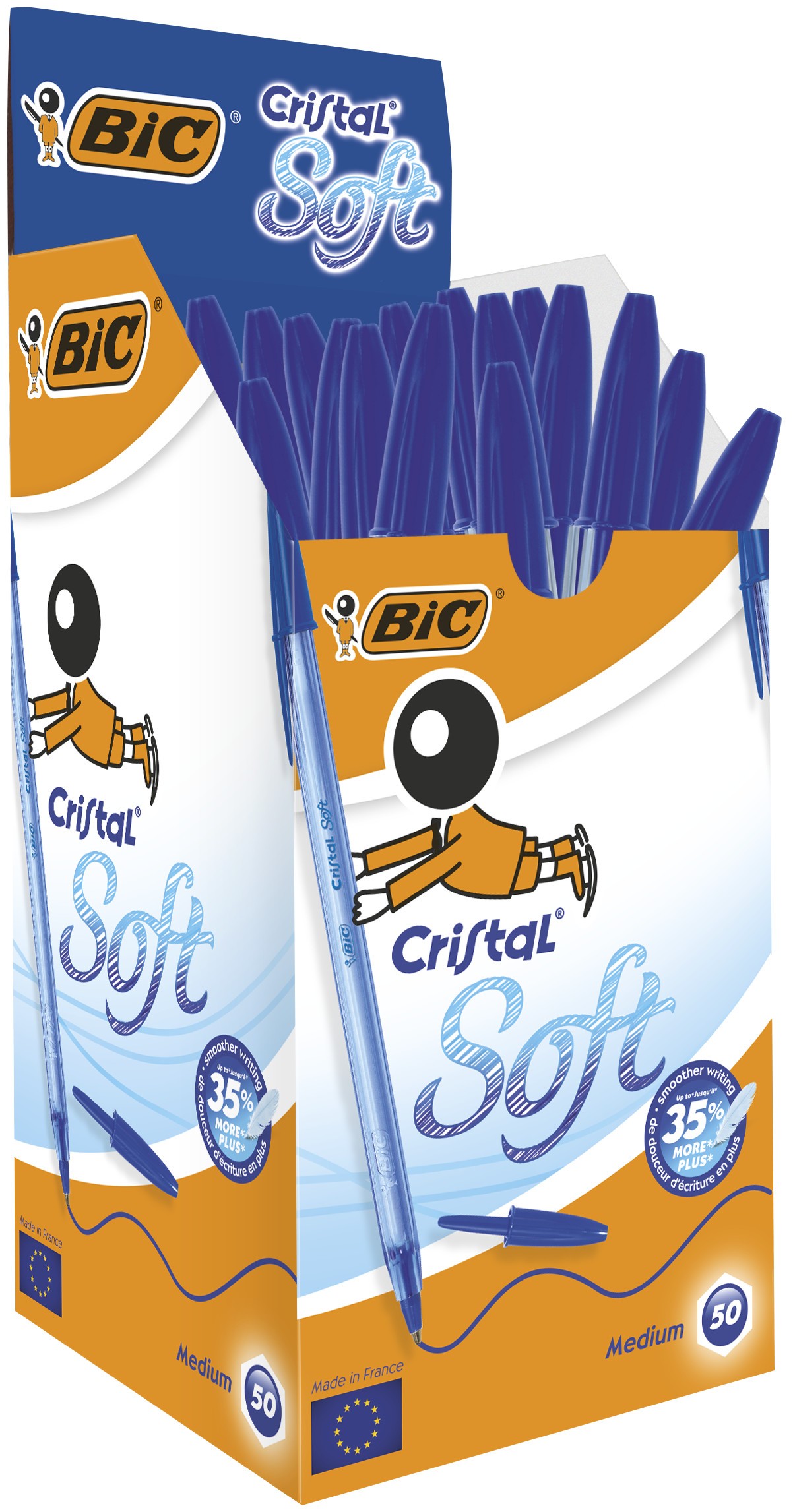 Cristal Soft Blue Ballpoint pens Pack of 50