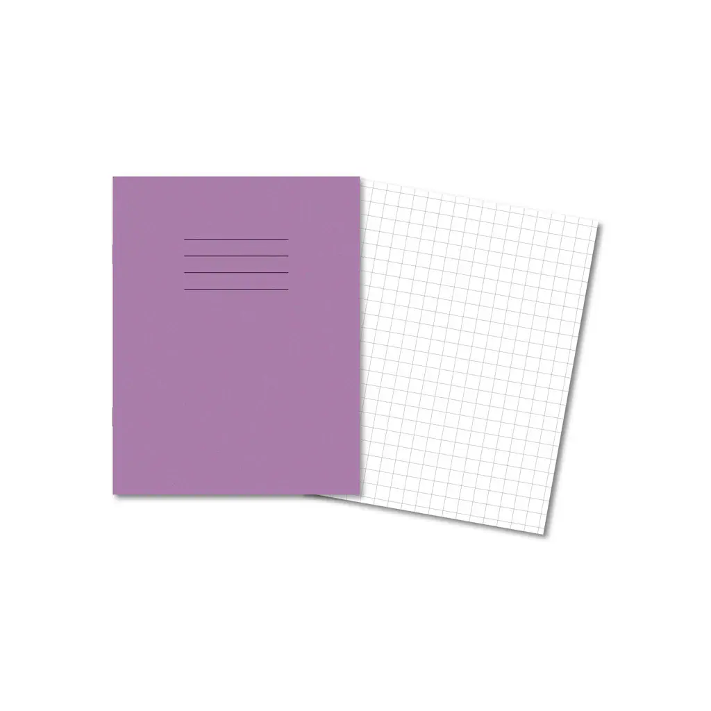 PURPLE Exercise Books 9 x 7 80 Pages 10mm Squares