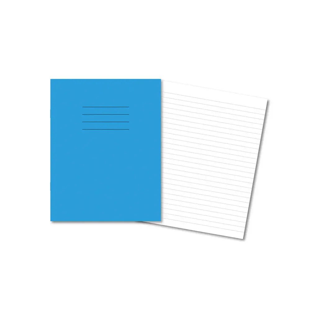 LIGHT BLUE Exercise Books 9 x 7 80 Pages 8mm Feint & Margin
