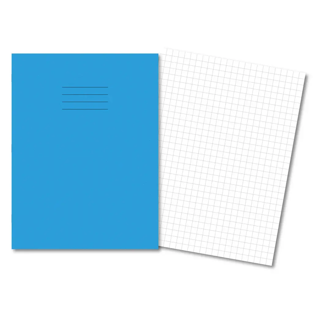LIGHT BLUE Exercise Books A4+ 80 Pages 10mm Squares 400206461