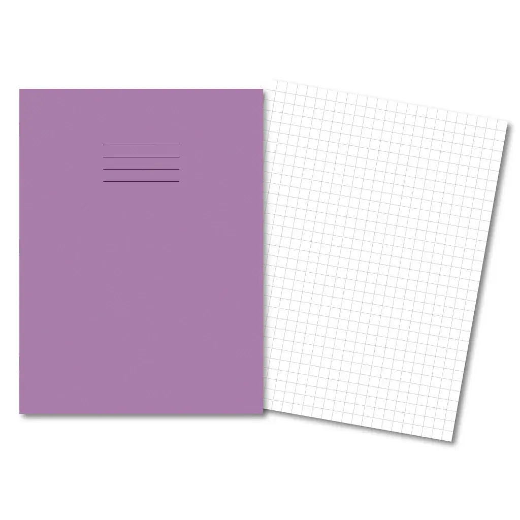 PURPLE Exercise Books A4+ 320mm x 240mm 80 Pages 10mm Squares 400206464