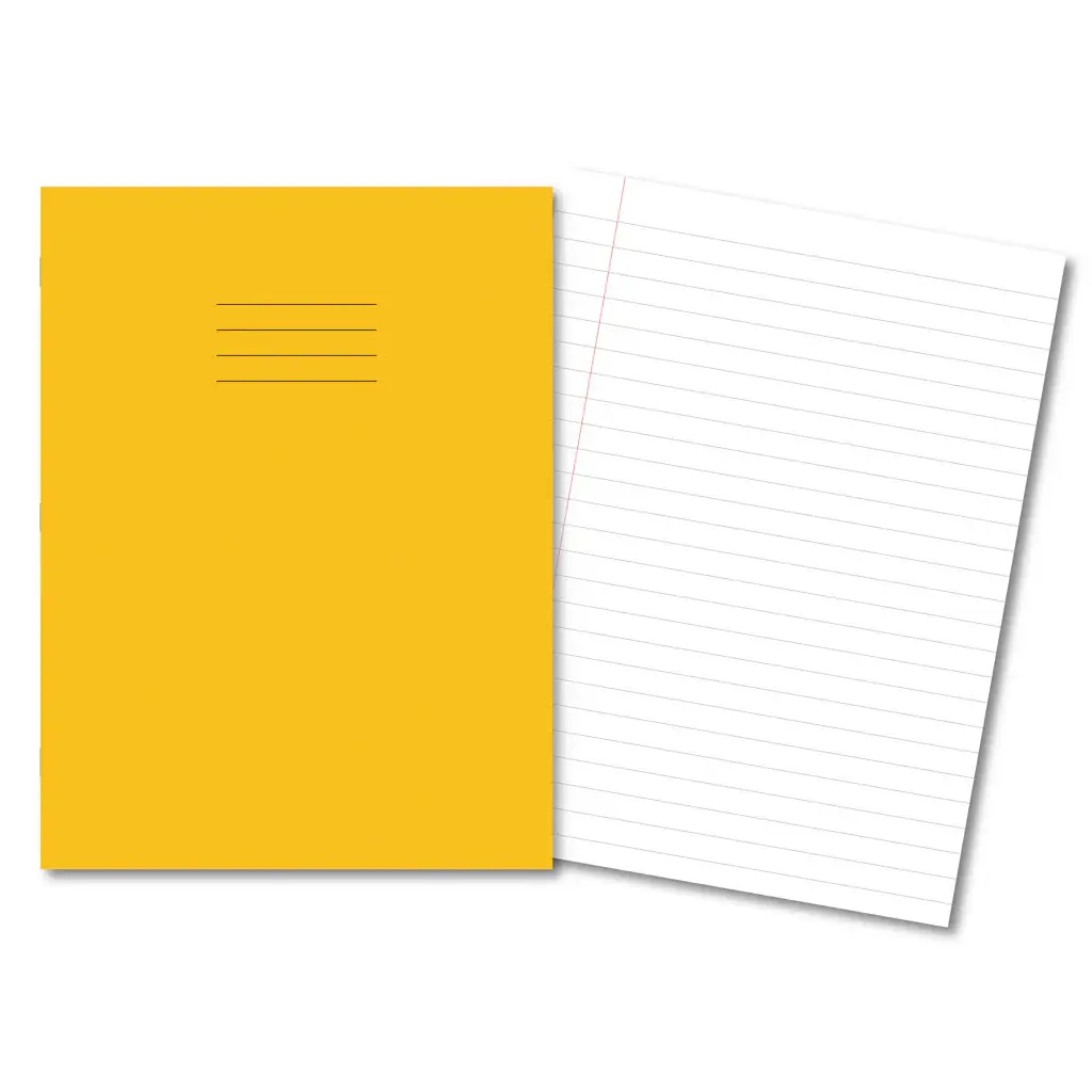 YELLOW Exercise Books A4+ 320mm x 240mm 80 Pages 12mm Feint & Margin 400206478
