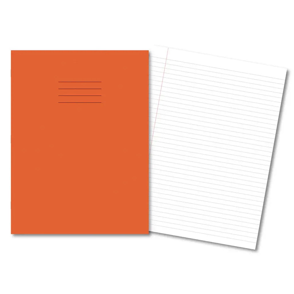 ORANGE Exercise Books A4+ 80 Pages 8mm Feint & Margin 400206472