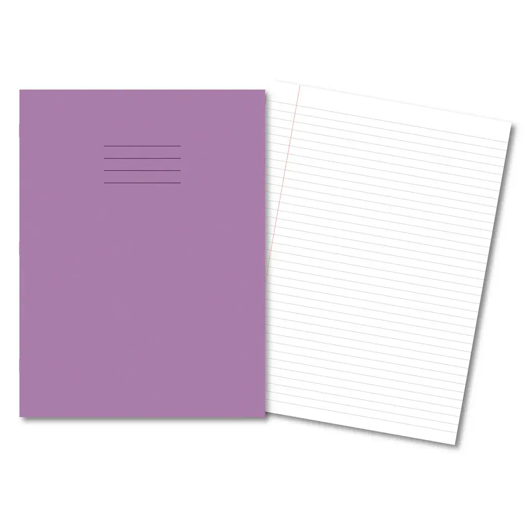 PURPLE Exercise Books A4+ 320mm x 240mm 80 Pages 8mm Feint & Margin 400206239