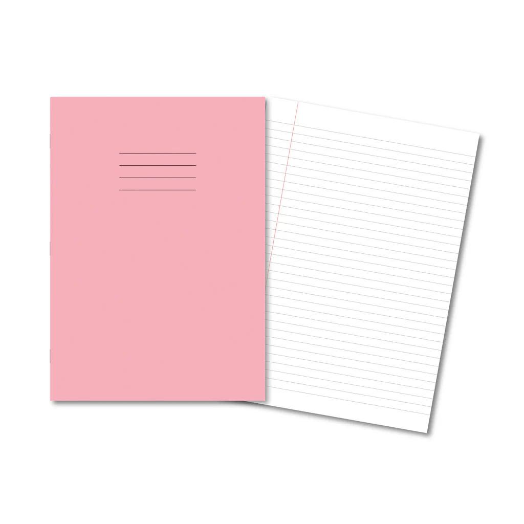 PINK Ex Books A4 64 Pages 8mm Feint & Margin
