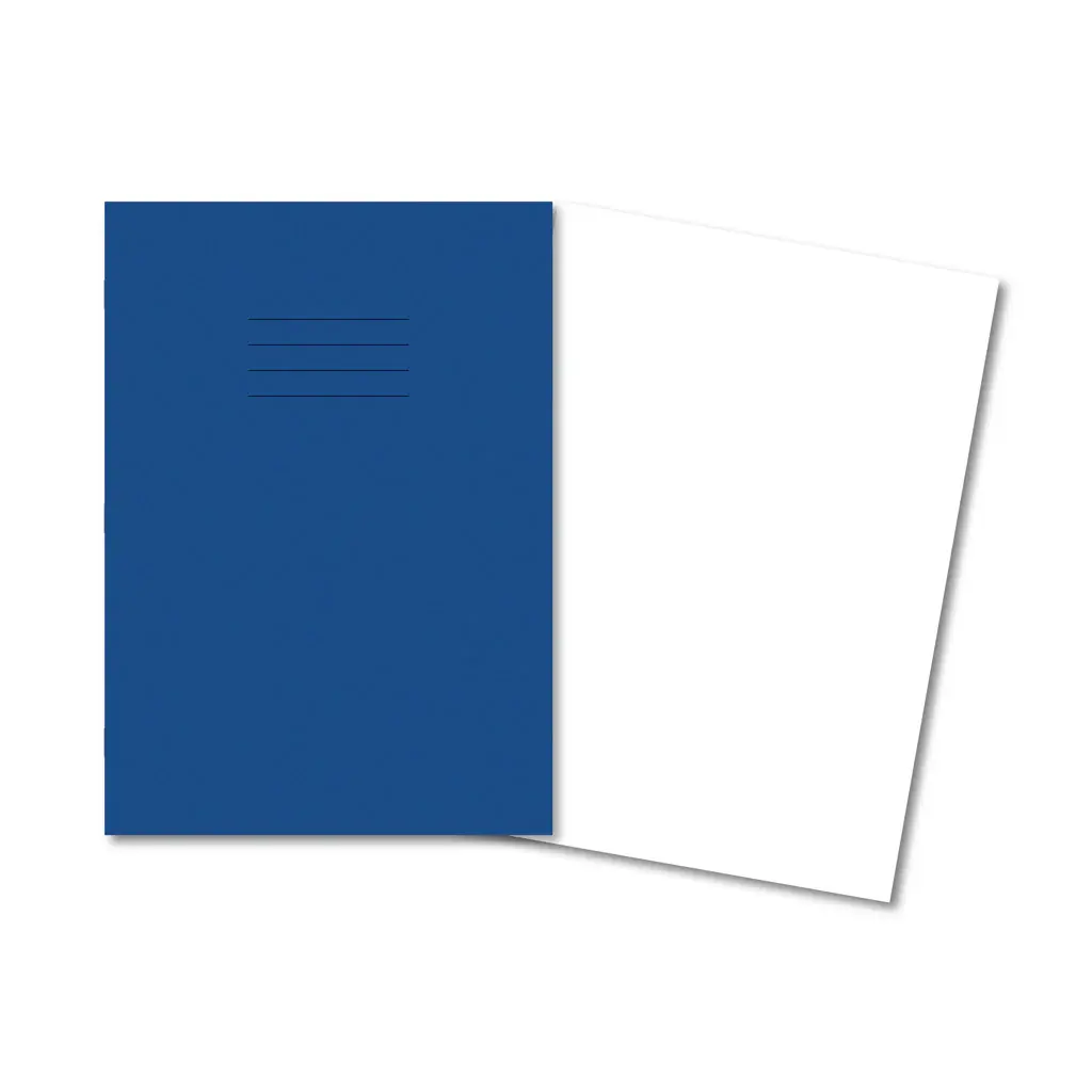 DARK BLUE Exercise Books A4 80 Pages Plain Pages