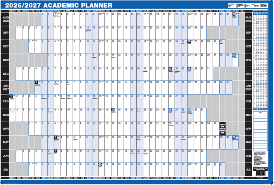 Value Academic Year Planner Unmounted 2026/27