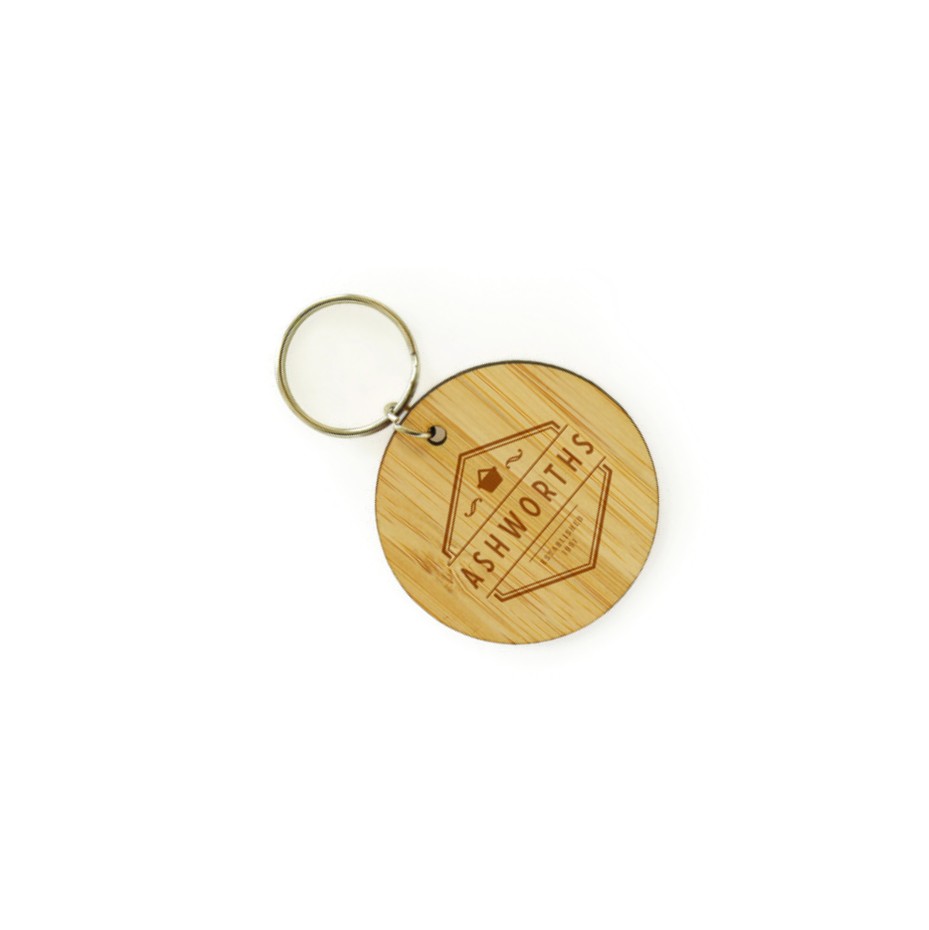 Personalised Bamboo Circular Keyring