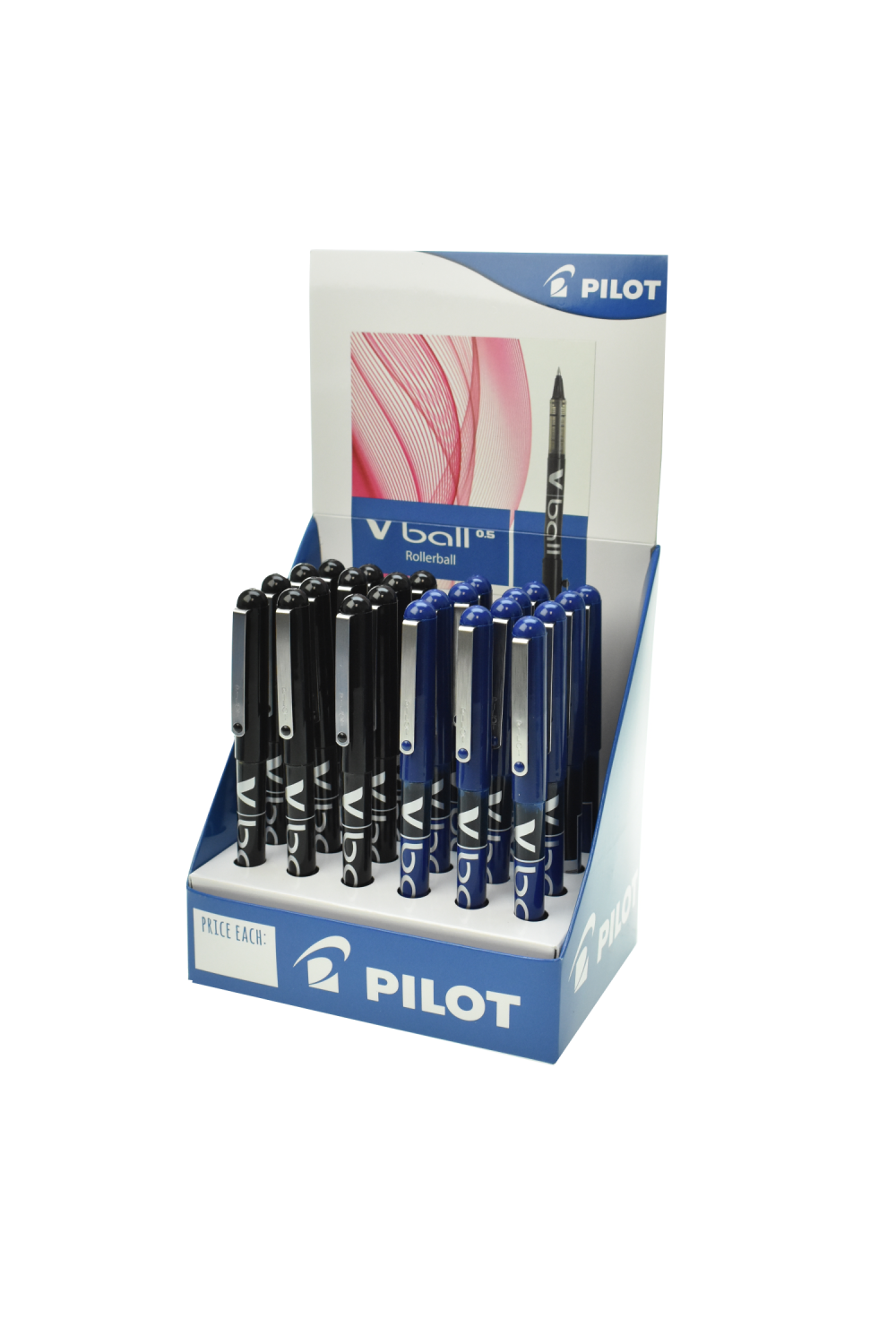 Pilot V.Ball 05 Liquid Ink Rollerball Display 12 Black And 12 Blue