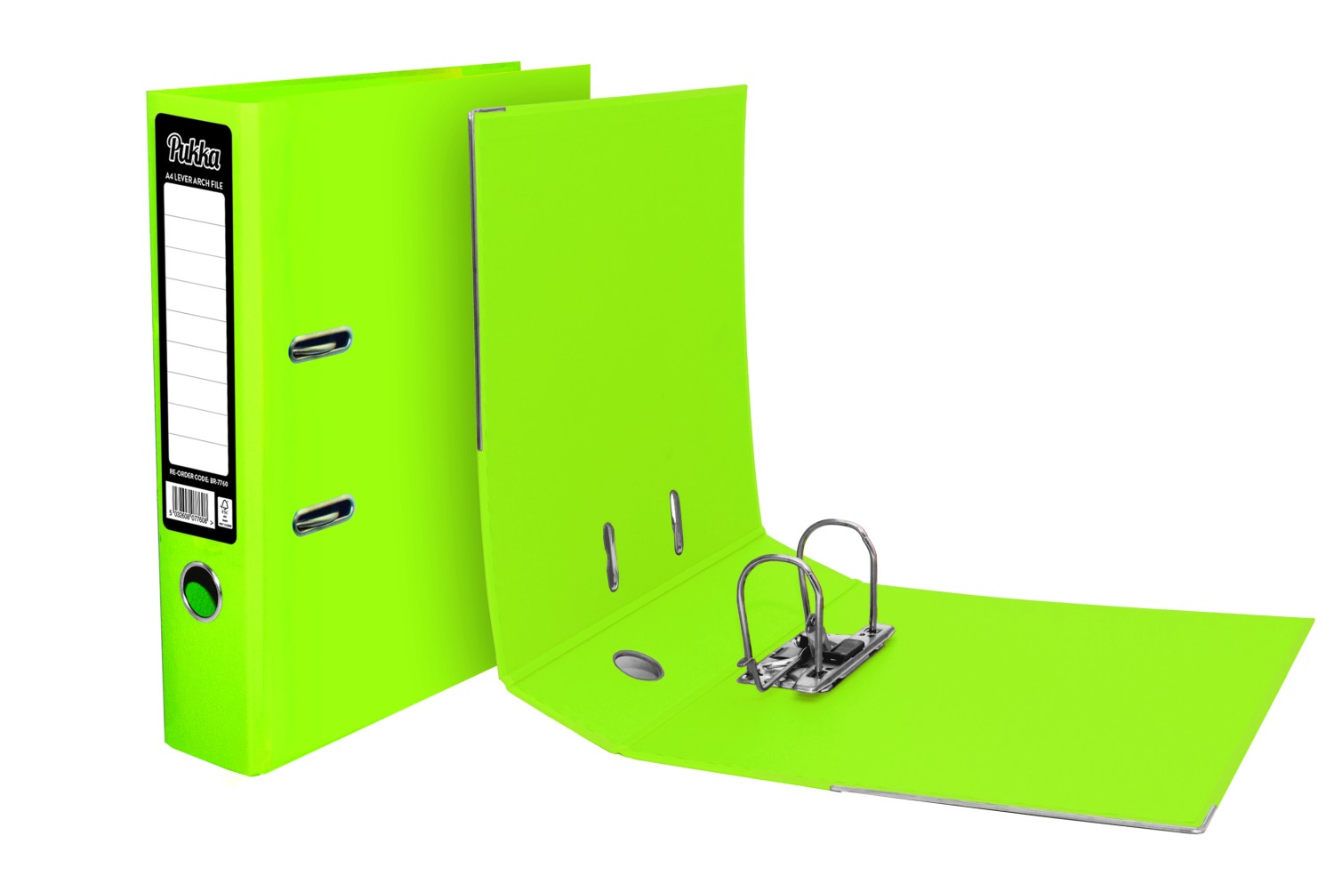 Value Bright Laminated Lever Arch A4 Green FSC Mix