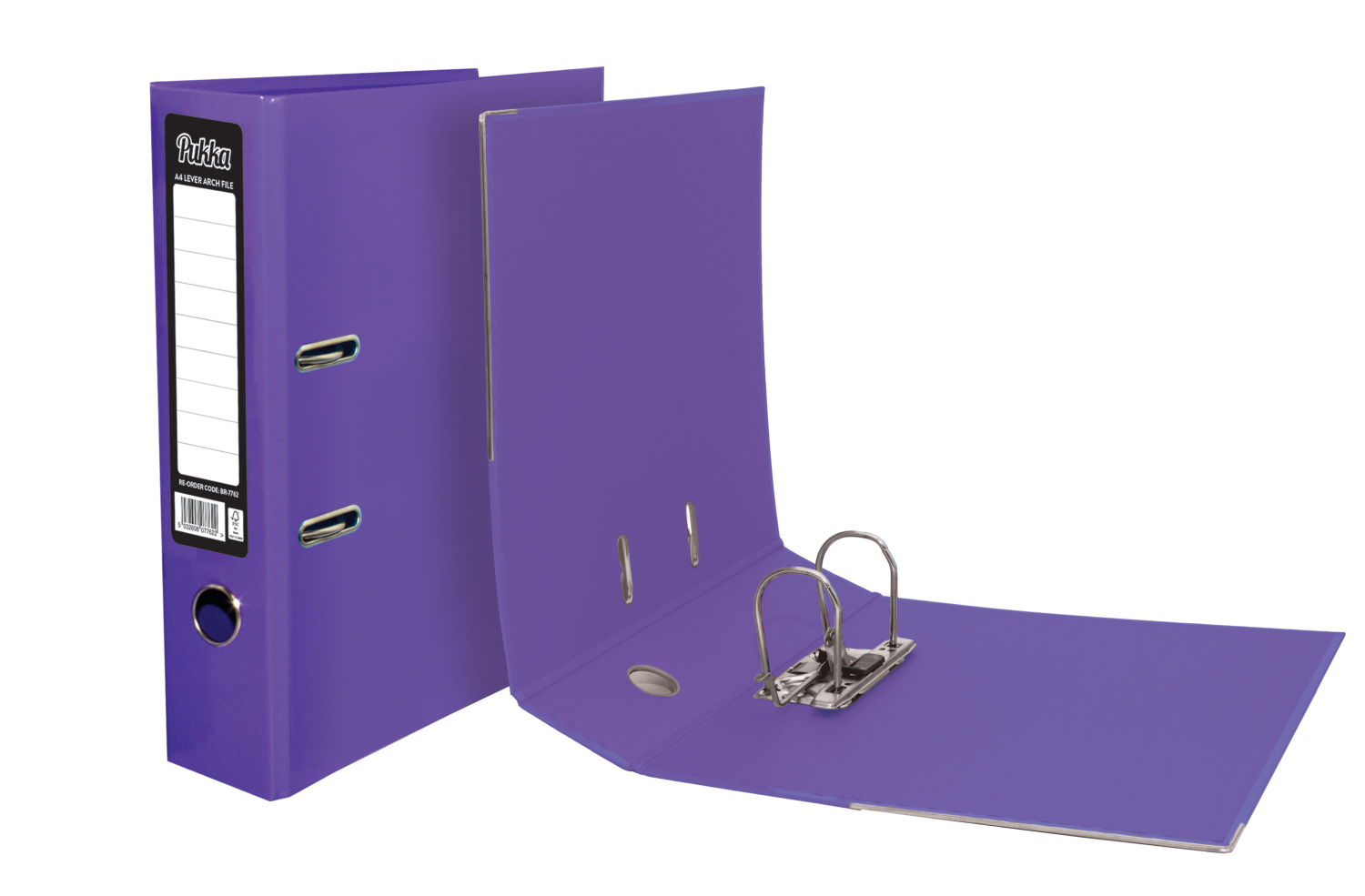 Value Bright Laminated Lever Arch A4 Purple FSC Mix