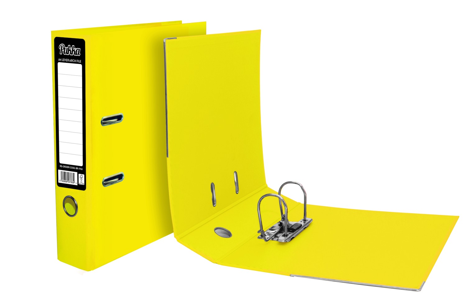 Value Bright Laminated Lever Arch A4 Yellow FSC Mix