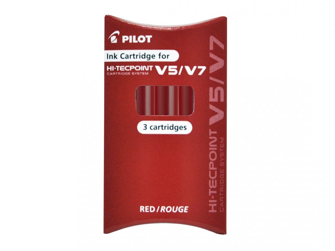 Pilot Refills for V5/7 Cartridge System Rollerball Red 4902505444449