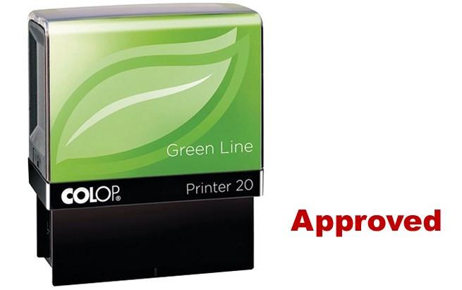 Colop Self Inking Word Phrase Stamp 37mm x 13mm Approved