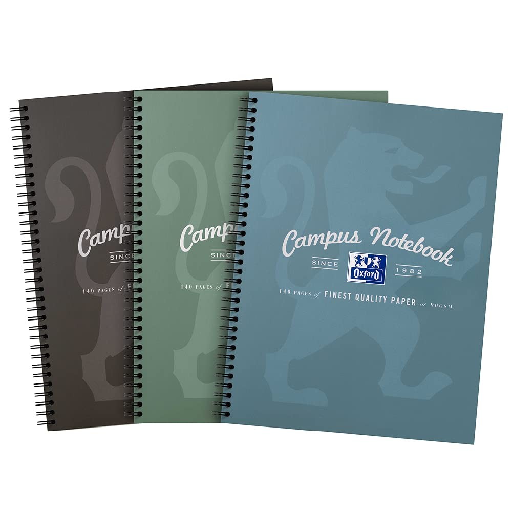 Oxford Campus Twinwire Notebooks A5+ 140 Pages Metallic Designs
