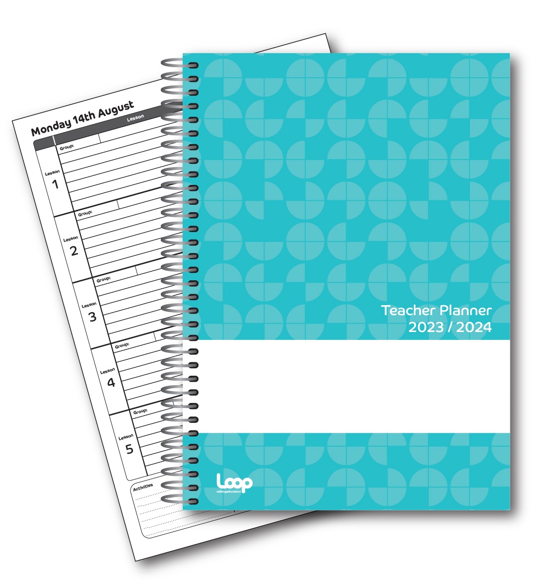 Teacher Planner A5 5 Lesson Turquoise Cover