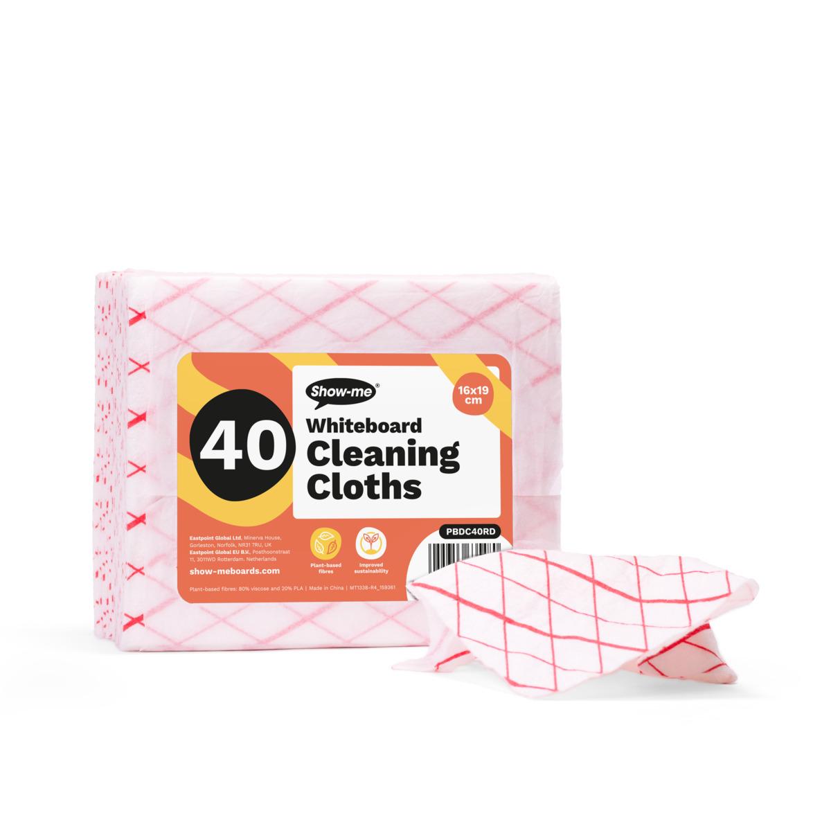 Show-Me Plant Based Whiteboard Cloths 15cm x 18cm Red