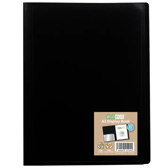 Eco Eco Recycled Flexicover Display Book A3 60 Pockets 40 Micron Pages