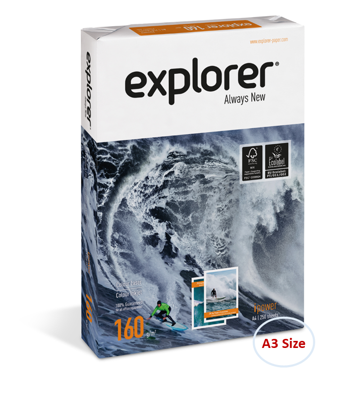 Explorer IPower Copier Paper FSC A3 160gsm Pack 1250s
