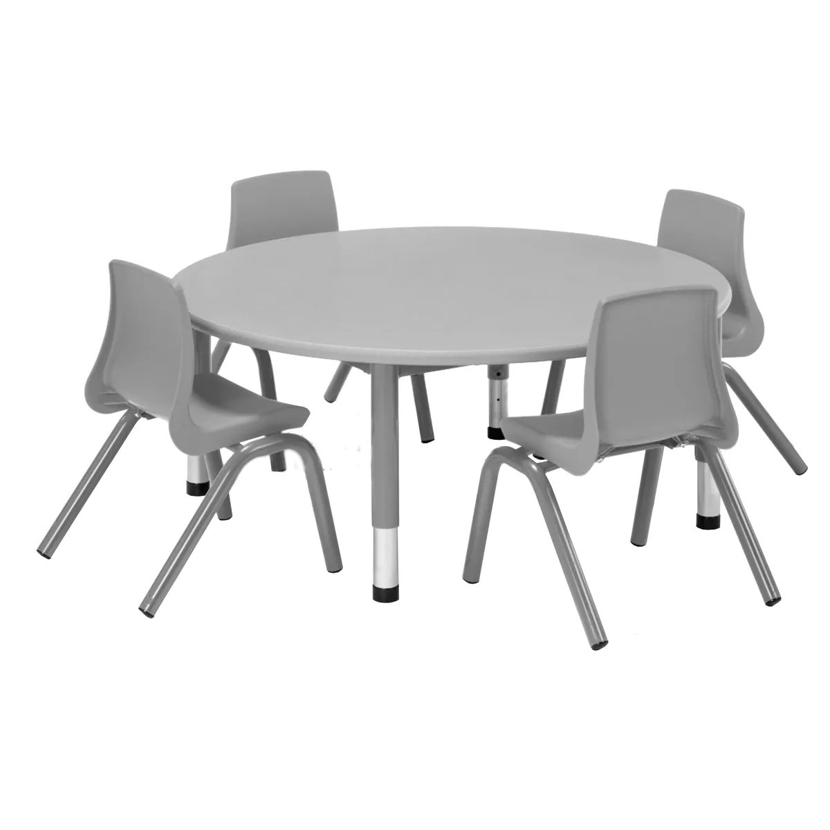 Harlequin Circular Bundle & 4 Chairs - 8-11 Years - Grey