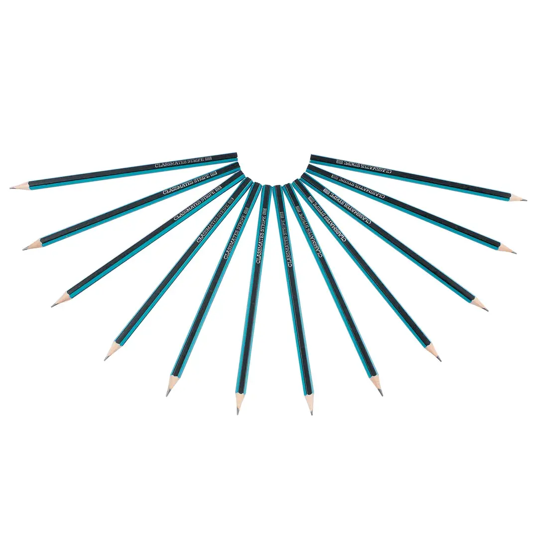 Classmates Stripe HB Pencils Pack 12