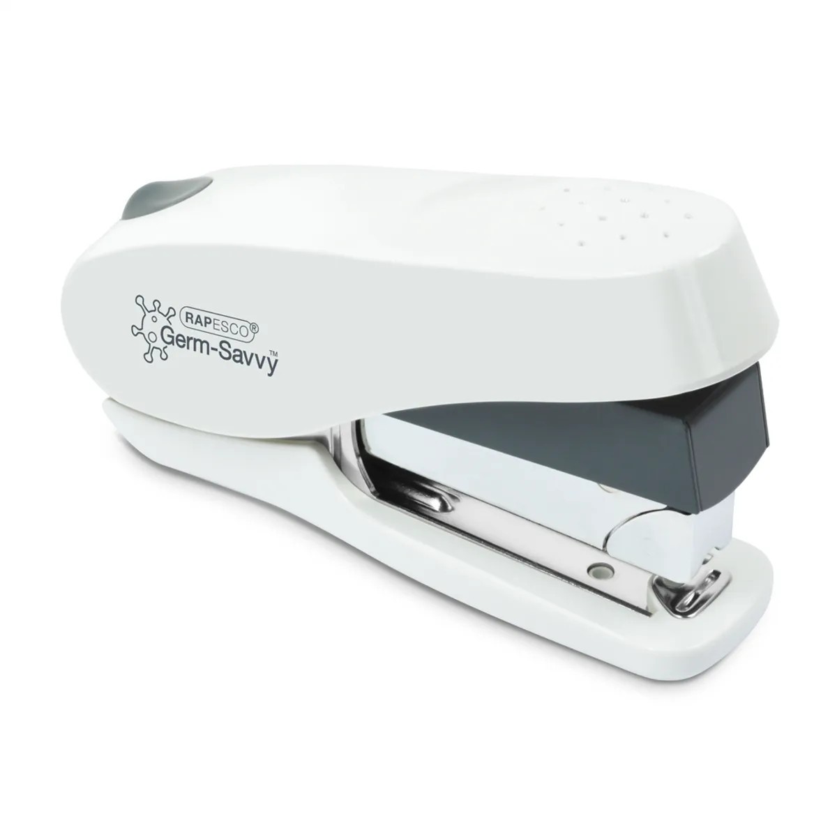 Rapesco Germ-Savvy Luna Less Effort ECO Front Loading Stapler - Soft White
