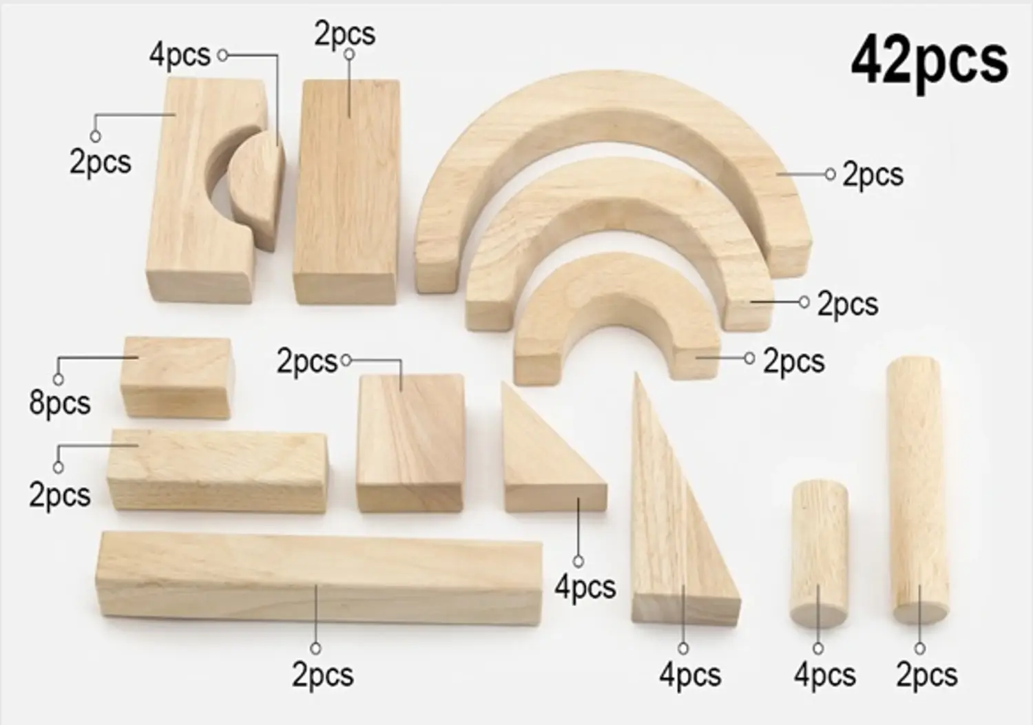 VIGA Unit Block Set - Pack of 42