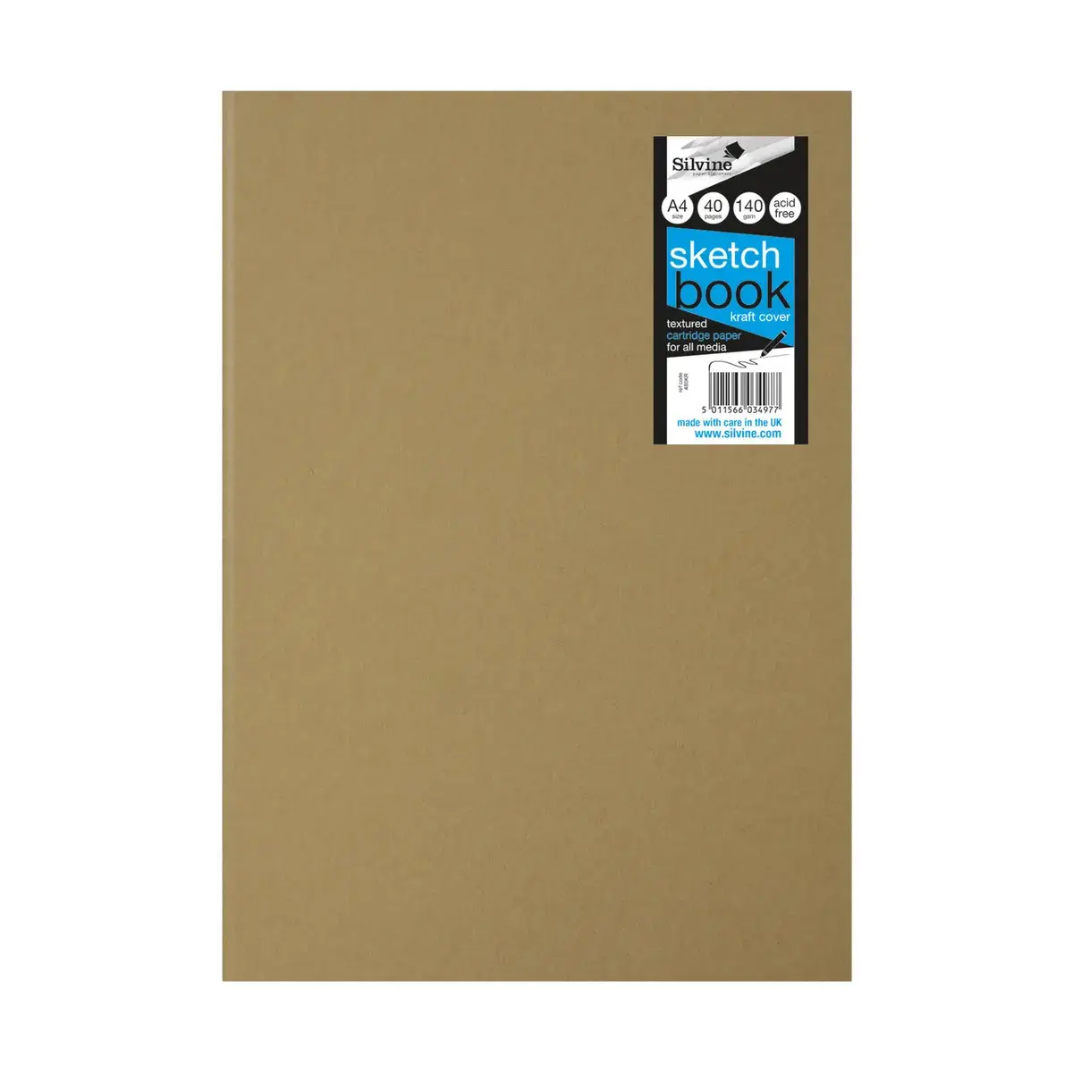 Silvine Kraft Stapled Sketchbooks A4 Portrait 40 Pages Pack of 10
