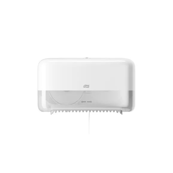 TORK Twin Coreless Mid Size Toilet Roll Dispenser - White
