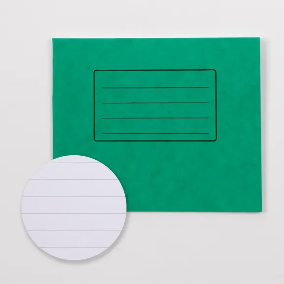 Classmates 5.25" x 6.5" Exercise Book 32 Page, 8mm Ruled, Green - Pack of 100