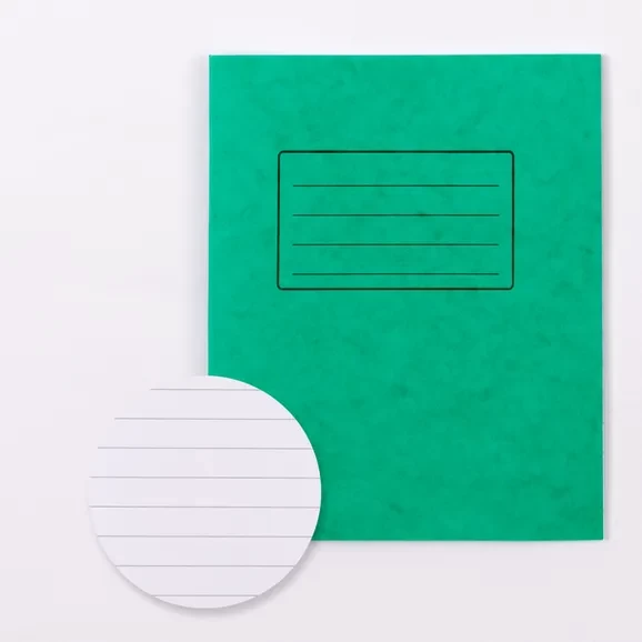 Classmates 8" x 6.5" Exercise Book 48 Page, 12mm Ruled, Green- Pack of 100