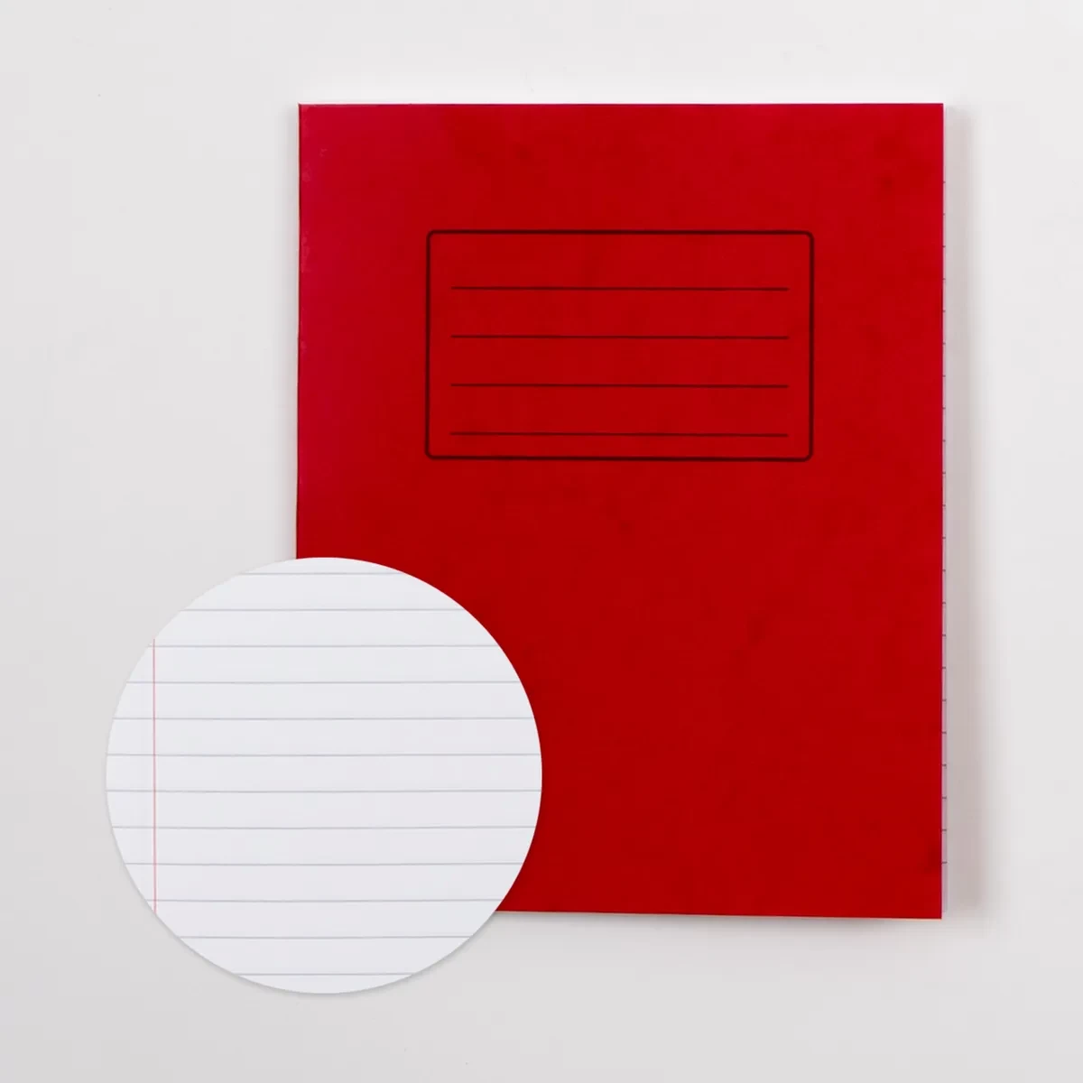 Classmates 8" x 6.5" Exercise Book 48 Page, 8mm Ruled With Margin, Red - Pack of 100